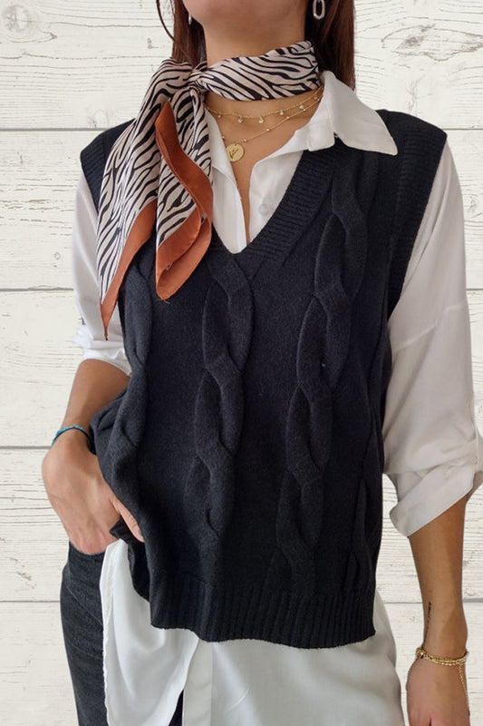 Braided Sleeveless Sweater