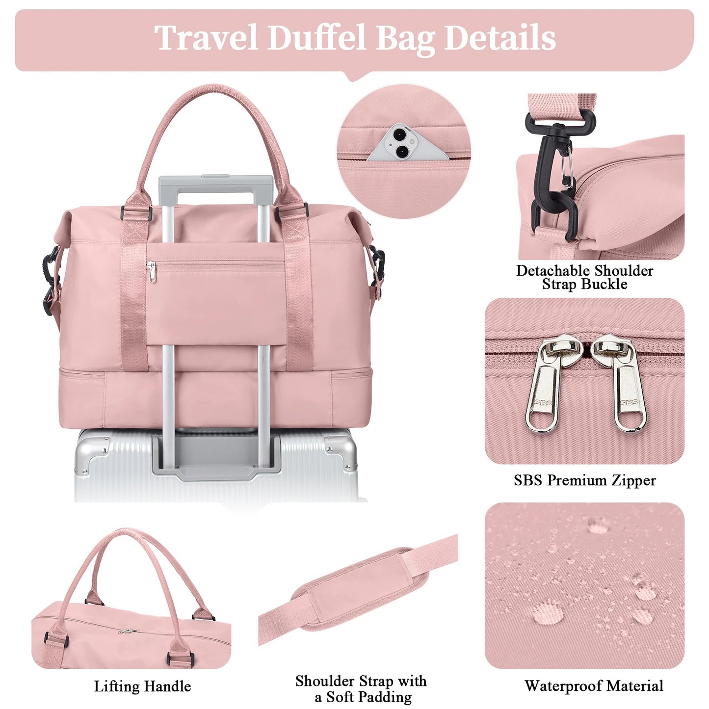 Weekender Bags for Personal Item Travel Bag With Shoes Compartment Overnight Travel Duffel Bag With Toiletry Bag Gym Bag