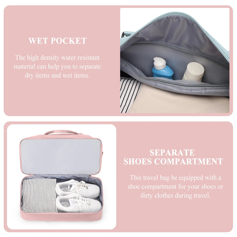 Weekender Bags for Personal Item Travel Bag With Shoes Compartment Overnight Travel Duffel Bag With Toiletry Bag Gym Bag
