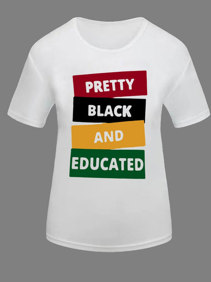 Lemon Melanin Made Letter Print T-shirt Ar500