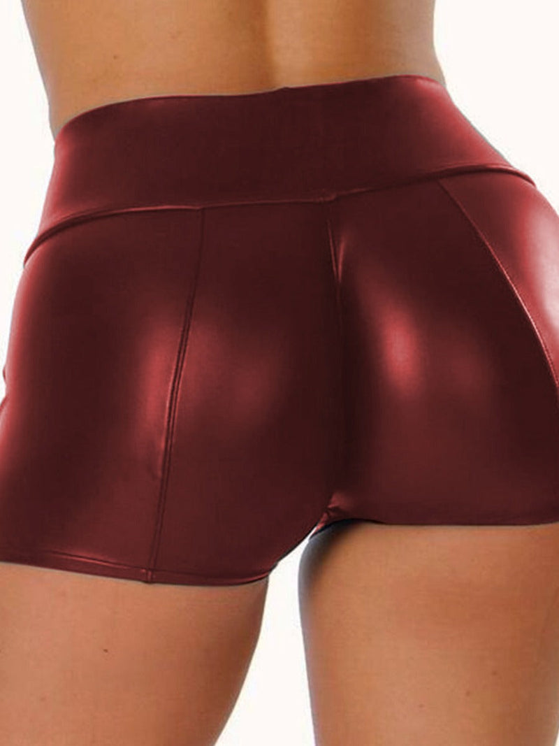 High Waist Faux Leather Shorts Ar50127