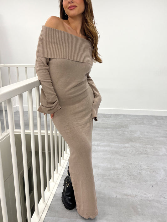 Giuliana - Over-fold Knitted Maxi Dress