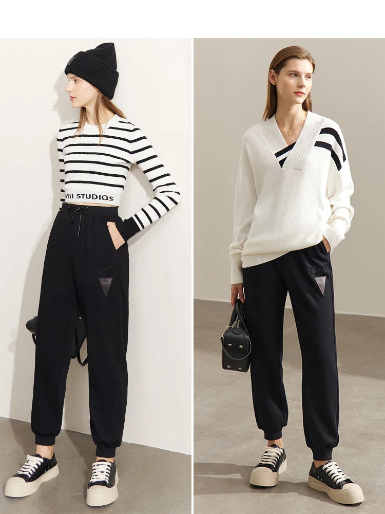 Minimalism Ankle-length Straight Sweatpants