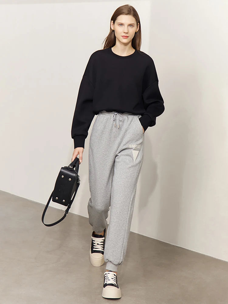 Minimalism Ankle-length Straight Sweatpants
