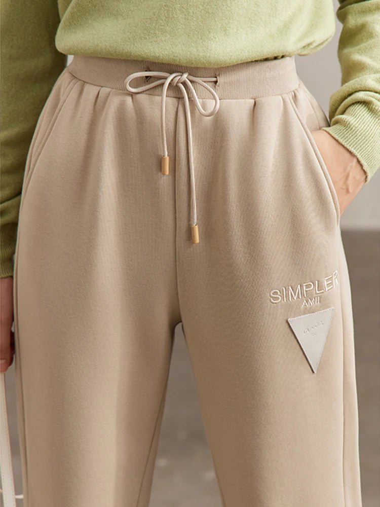 Minimalism Ankle-length Straight Sweatpants