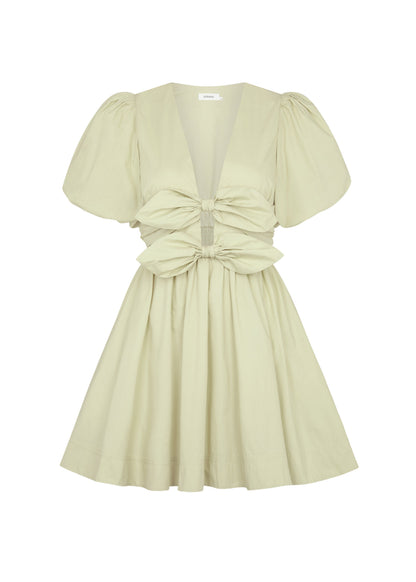 Bow Cutout Lace-up Mini Dress