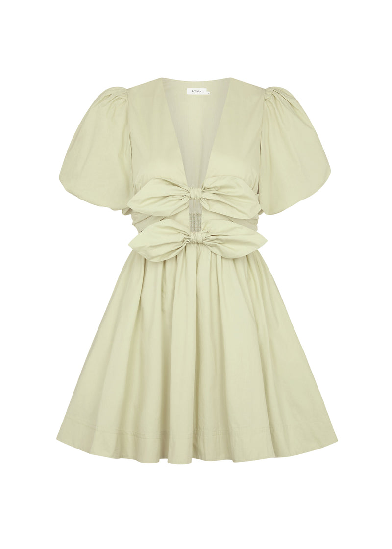 Bow Cutout Lace-up Mini Dress