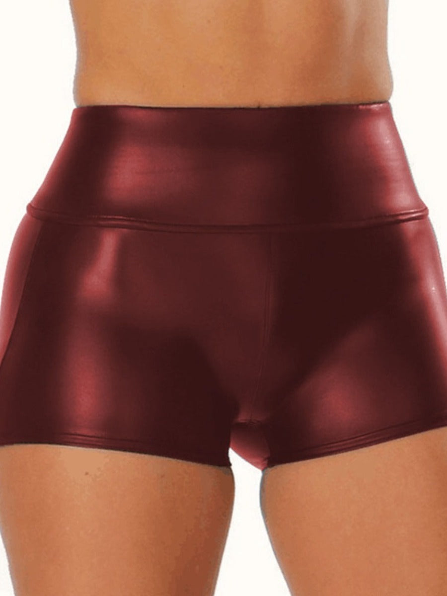 High Waist Faux Leather Shorts Ar50127