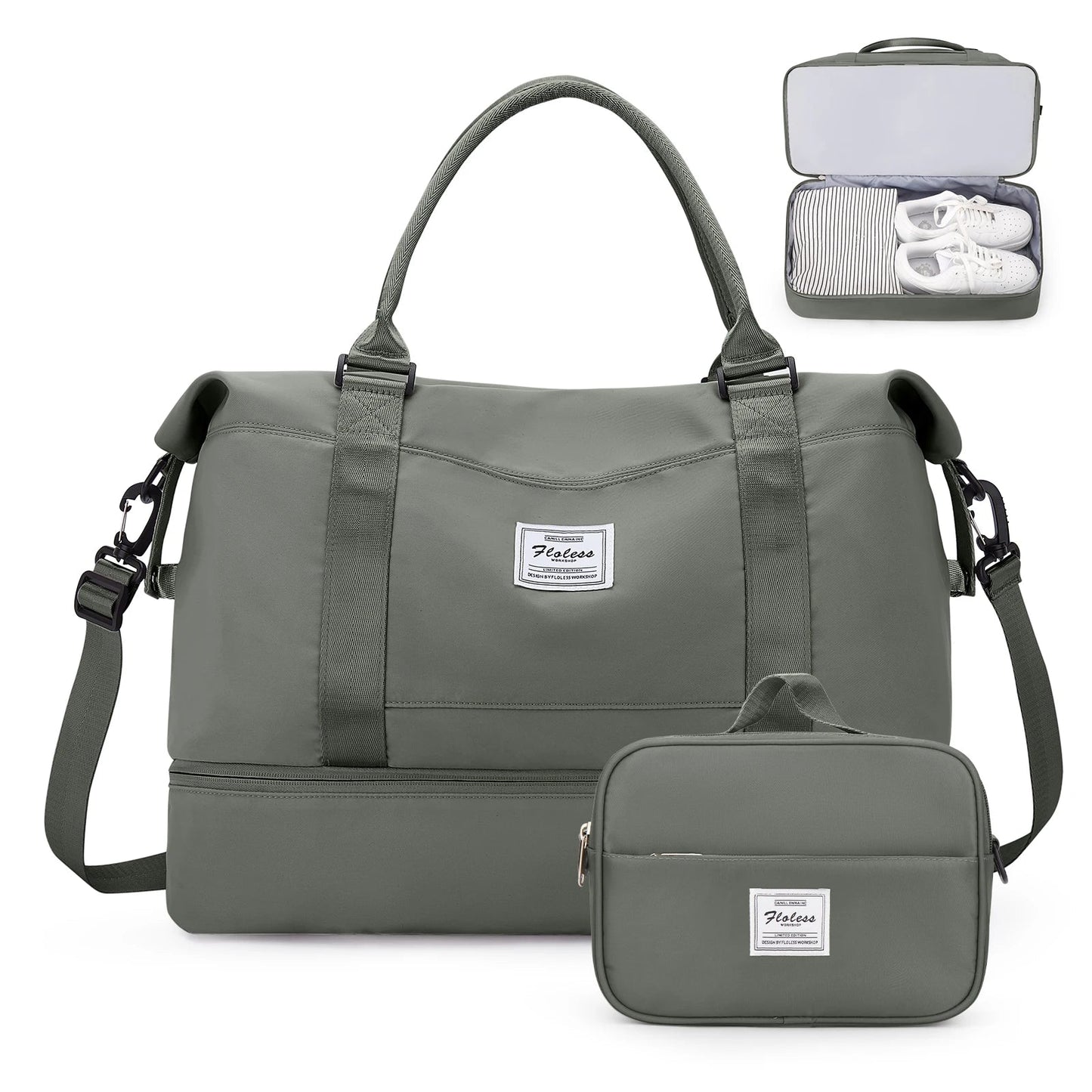 Weekender Bags for Personal Item Travel Bag With Shoes Compartment Overnight Travel Duffel Bag With Toiletry Bag Gym Bag