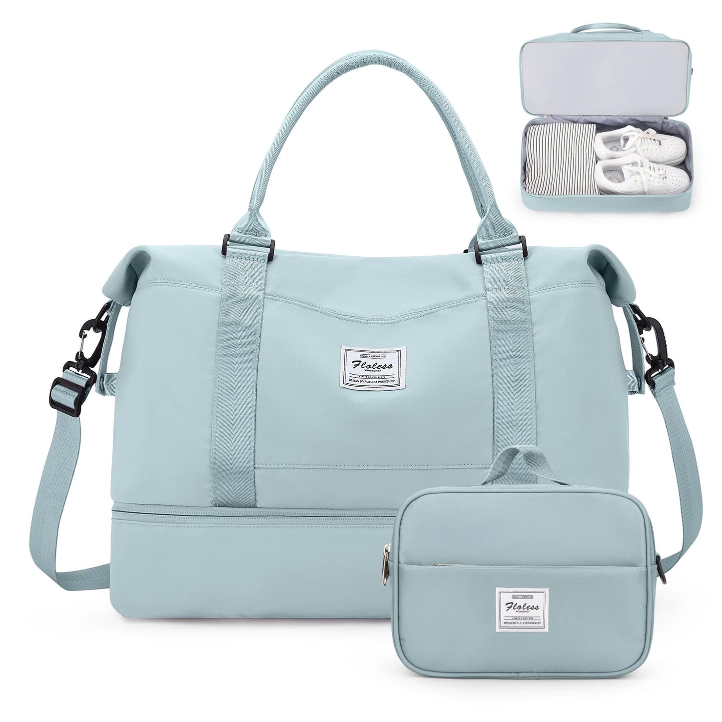 Weekender Bags for Personal Item Travel Bag With Shoes Compartment Overnight Travel Duffel Bag With Toiletry Bag Gym Bag