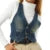 Y2k Pu Leather Vest Aesthetic V Neck Sleeveless Button Tank Tops 2000s Dark Academia Tshirt Waistcoat