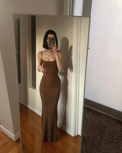 Adogirl Spahgetti Strap Maxi Dress