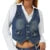 Y2k Pu Leather Vest Aesthetic V Neck Sleeveless Button Tank Tops 2000s Dark Academia Tshirt Waistcoat