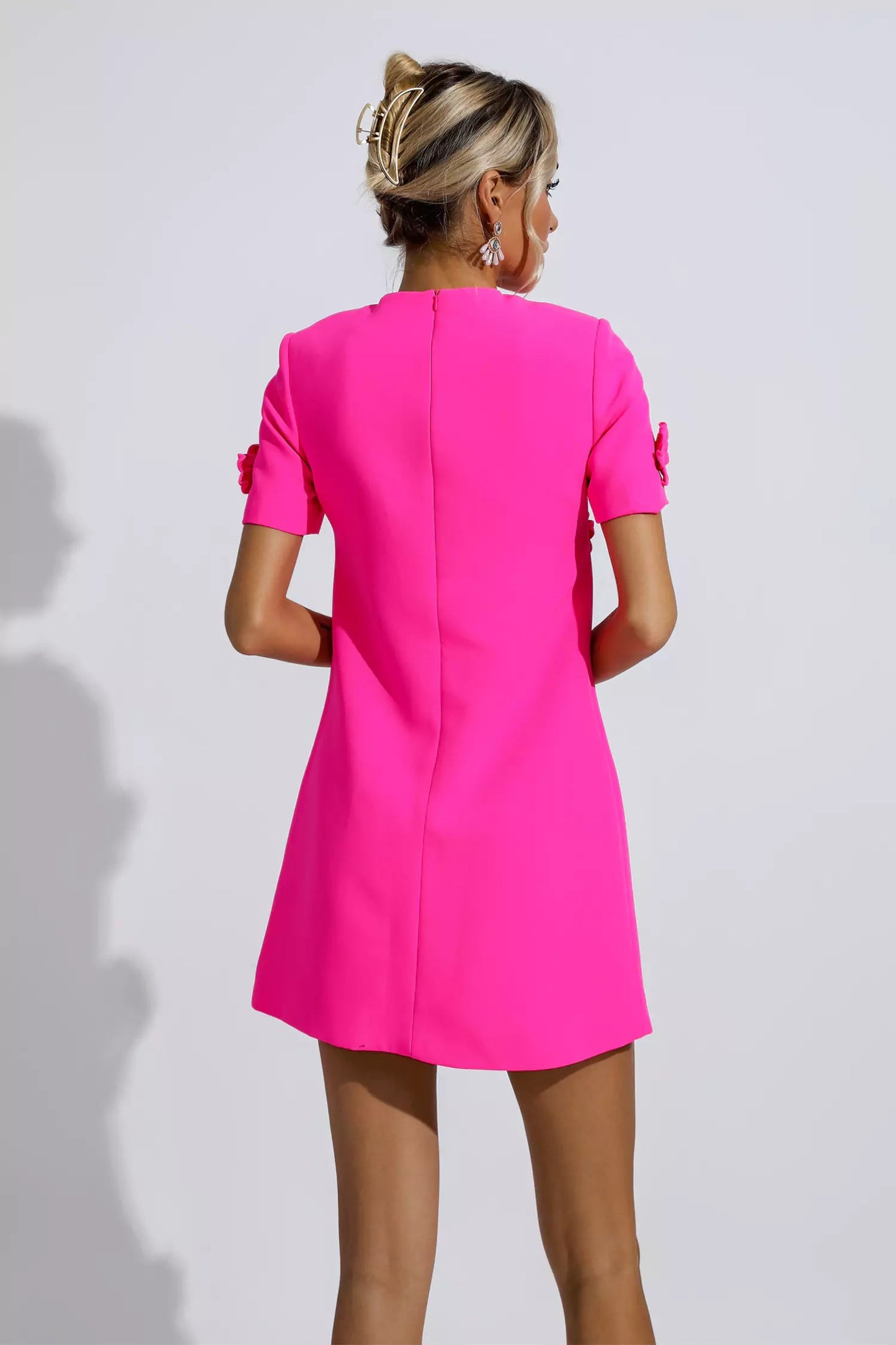 Alison Pink Jacquard Mini Dress