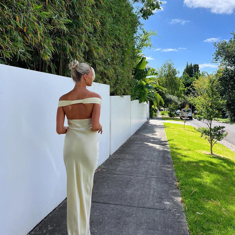 Emory | Satin Backless Maxi Dress