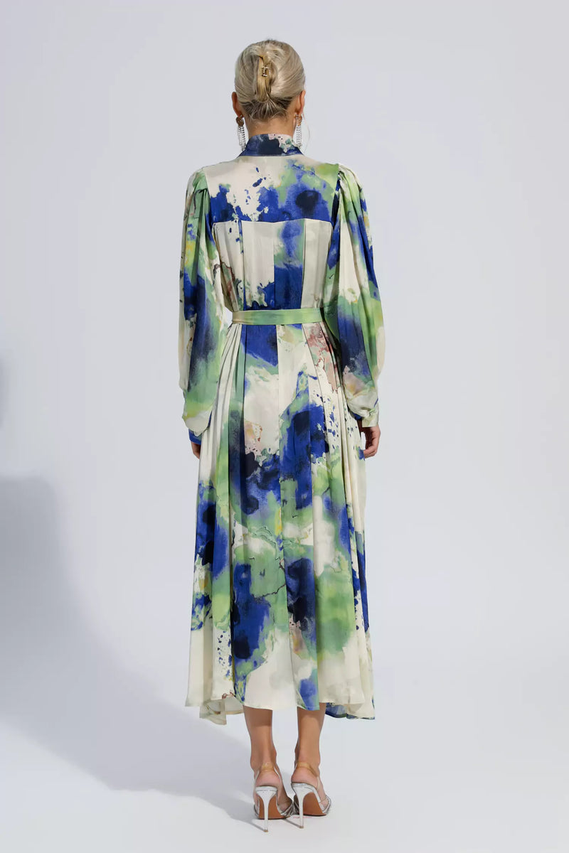 Anne Tie Dye Long Sleeves Maxi Dress