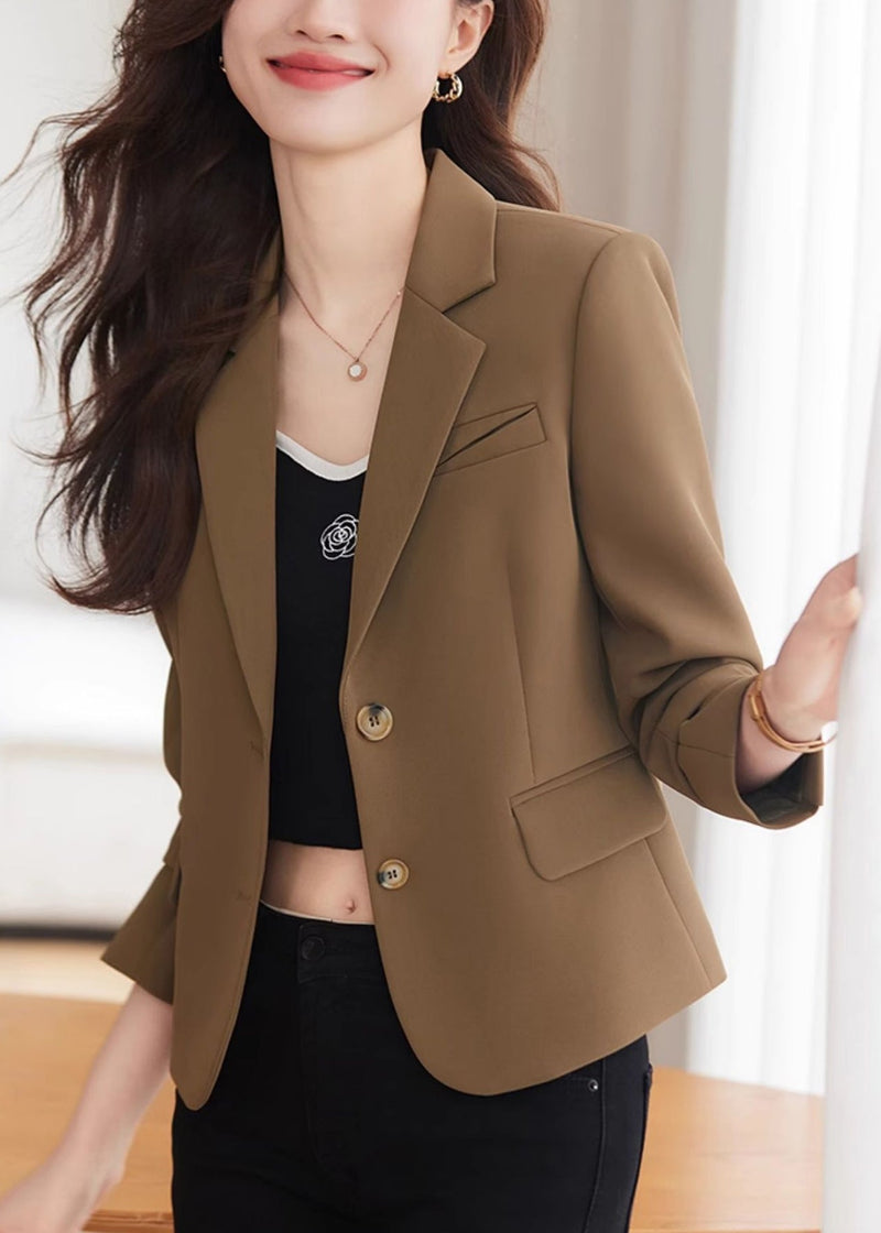 Apricot Silm Fit Formal Coats Notched Collar Spring Yj013