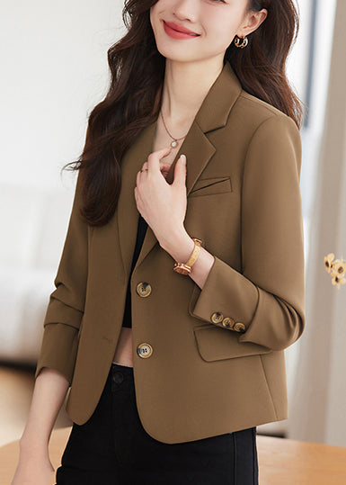 Apricot Silm Fit Formal Coats Notched Collar Spring Yj013