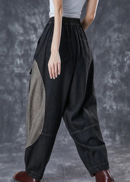 Patchwork Pockets Denim Pants Spring