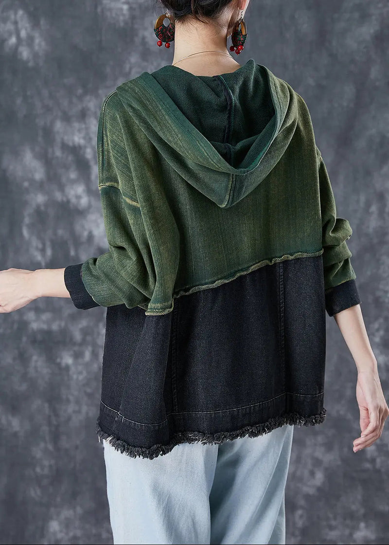 Hooded Cotton Ripped Sweatshirt Fall
