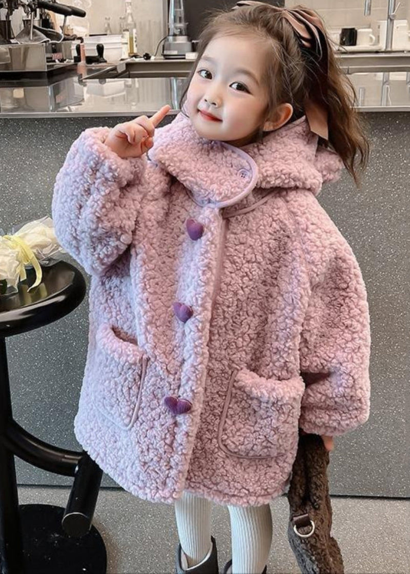 Art Purple Patchwork Pockets Faux Fur Hoodie Long Coat Winter Wl033