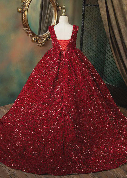 Art Red V Neck Patchwork Sequins Maxi Dresses Sleeveless Ys001