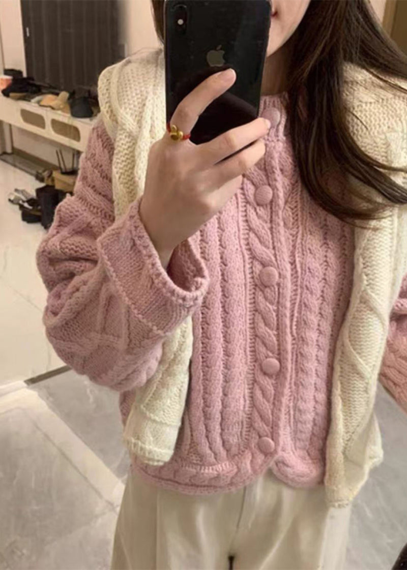 Art Yellow O-neck Button Cozy Knit Cardigans Fall Qp062