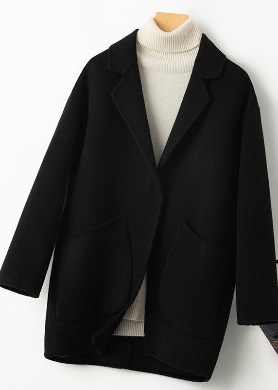 Art Yellow Peter Pan Collar Pockets Woolen Coat Winter Rs031