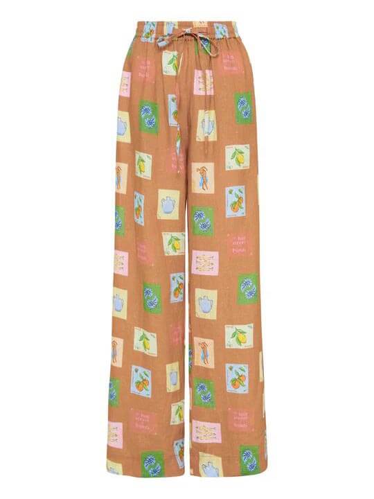 Botanical Print Loose Pants Set