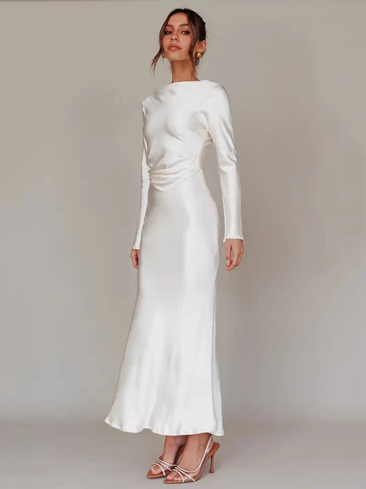 Bodycon Long Sleeve ’s Dress Party Club Evening Dress Female Slim Fit Round Neck Long Dress Autumn New