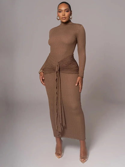 Long Sleeved Lace Patchwork Bodycon Party Club Evening Dress for Autumn Winter New Long Dress Slim Vestido