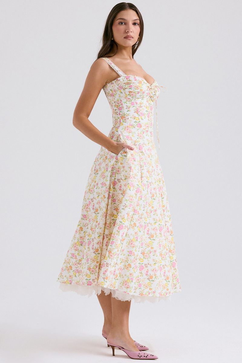 Athénaïs Ruched Maxi Dress