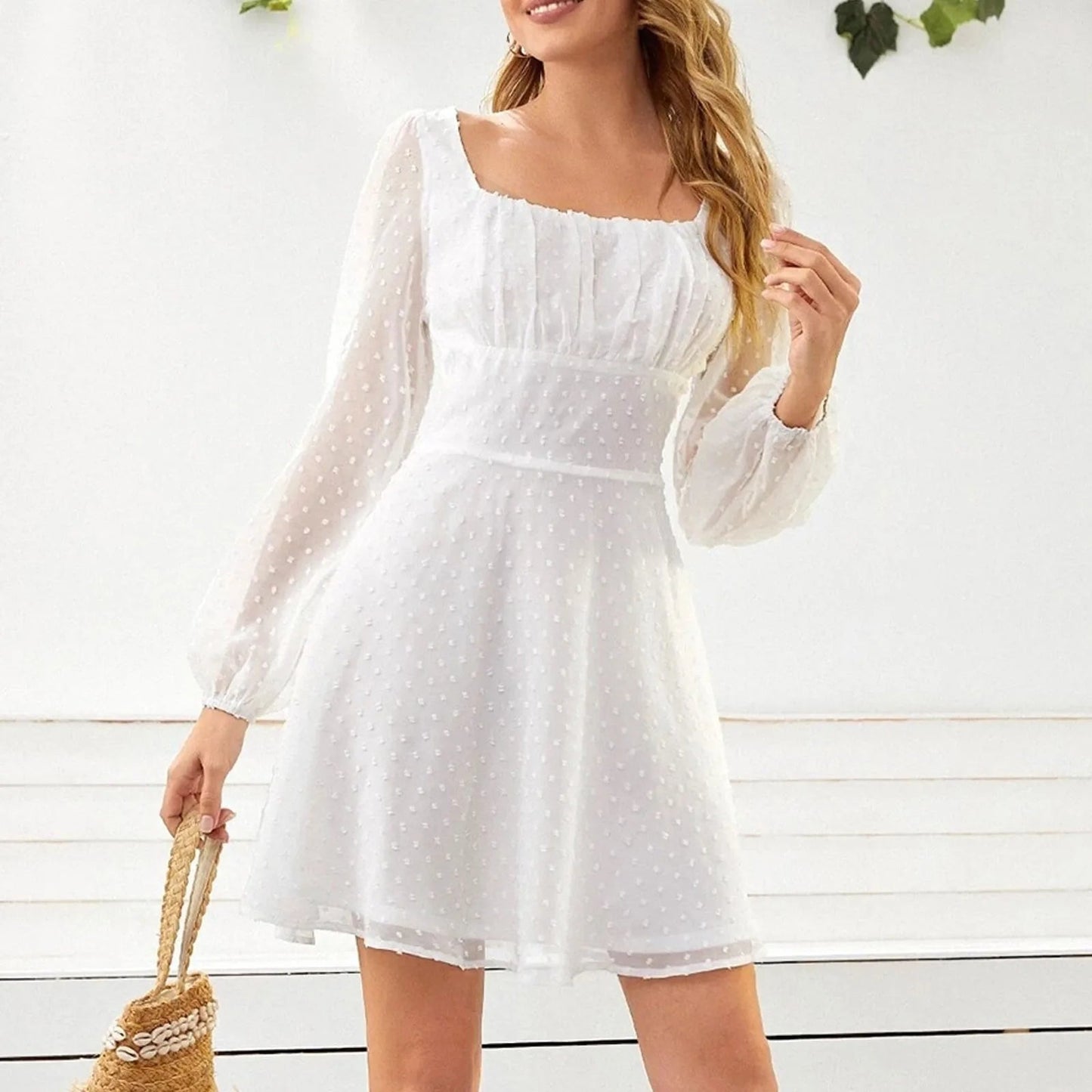 Winter Temperament Long Sleeve High Waist Midi Dress