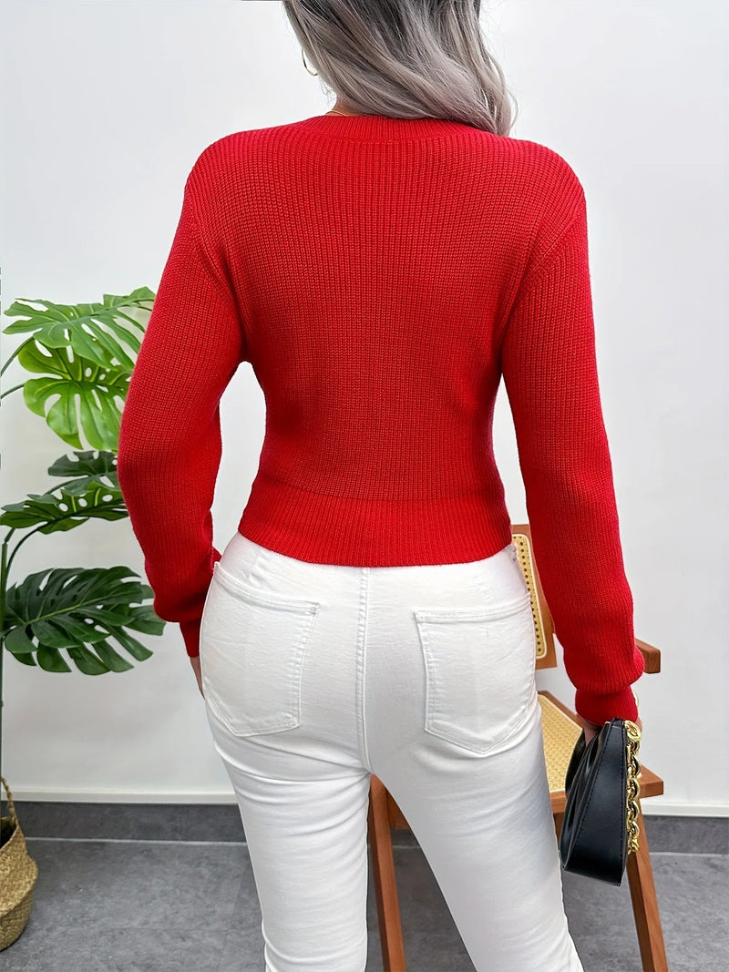 Slim-fit Long-sleeved Christmas Sweater - High-grade Color