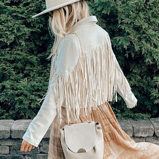Dressbetty - Turn Down Collar Tassel Coat