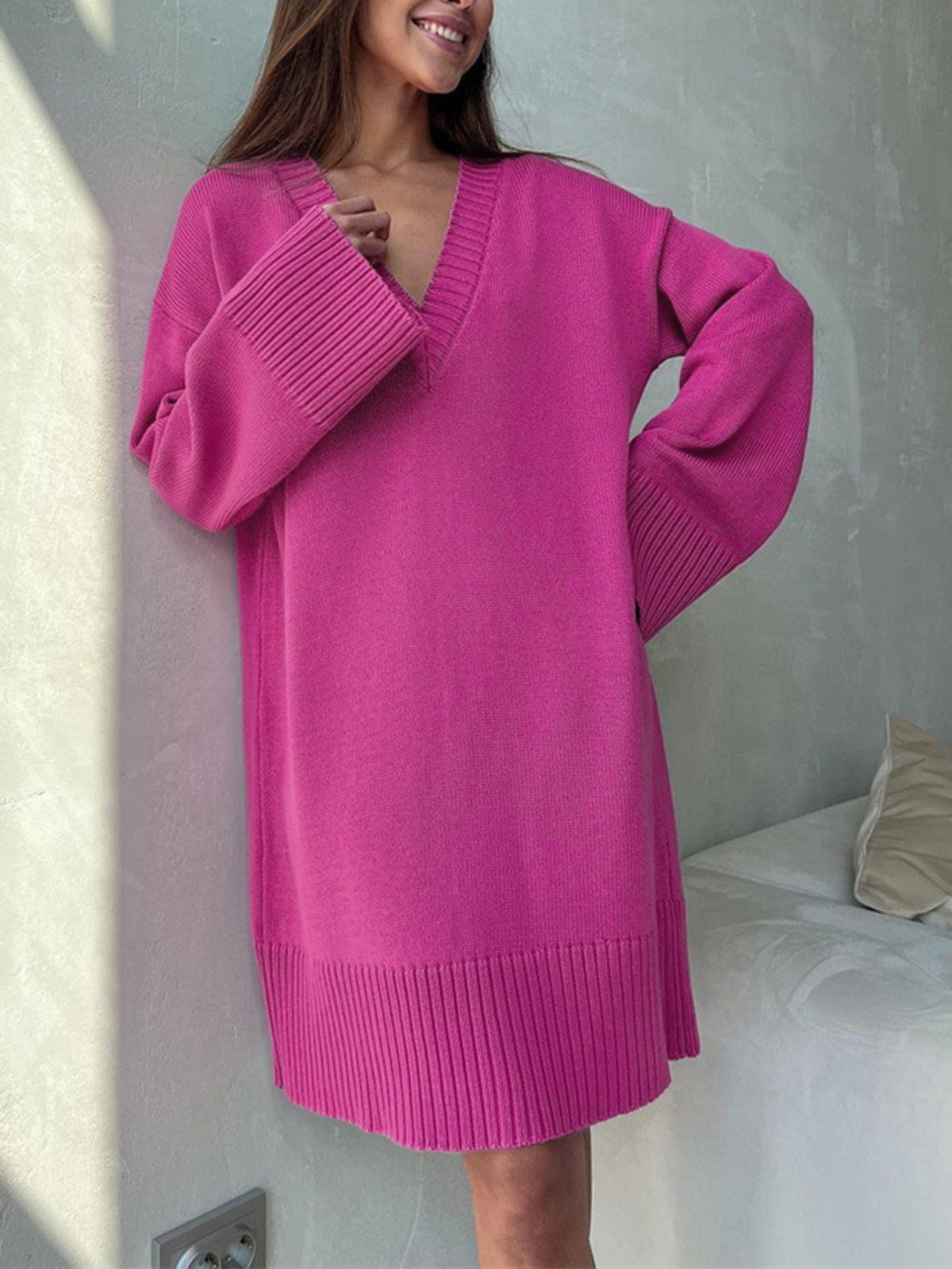 Barbiecore Oversized Sweater Dress Fc8514