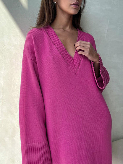Barbiecore Oversized Sweater Dress Fc8514
