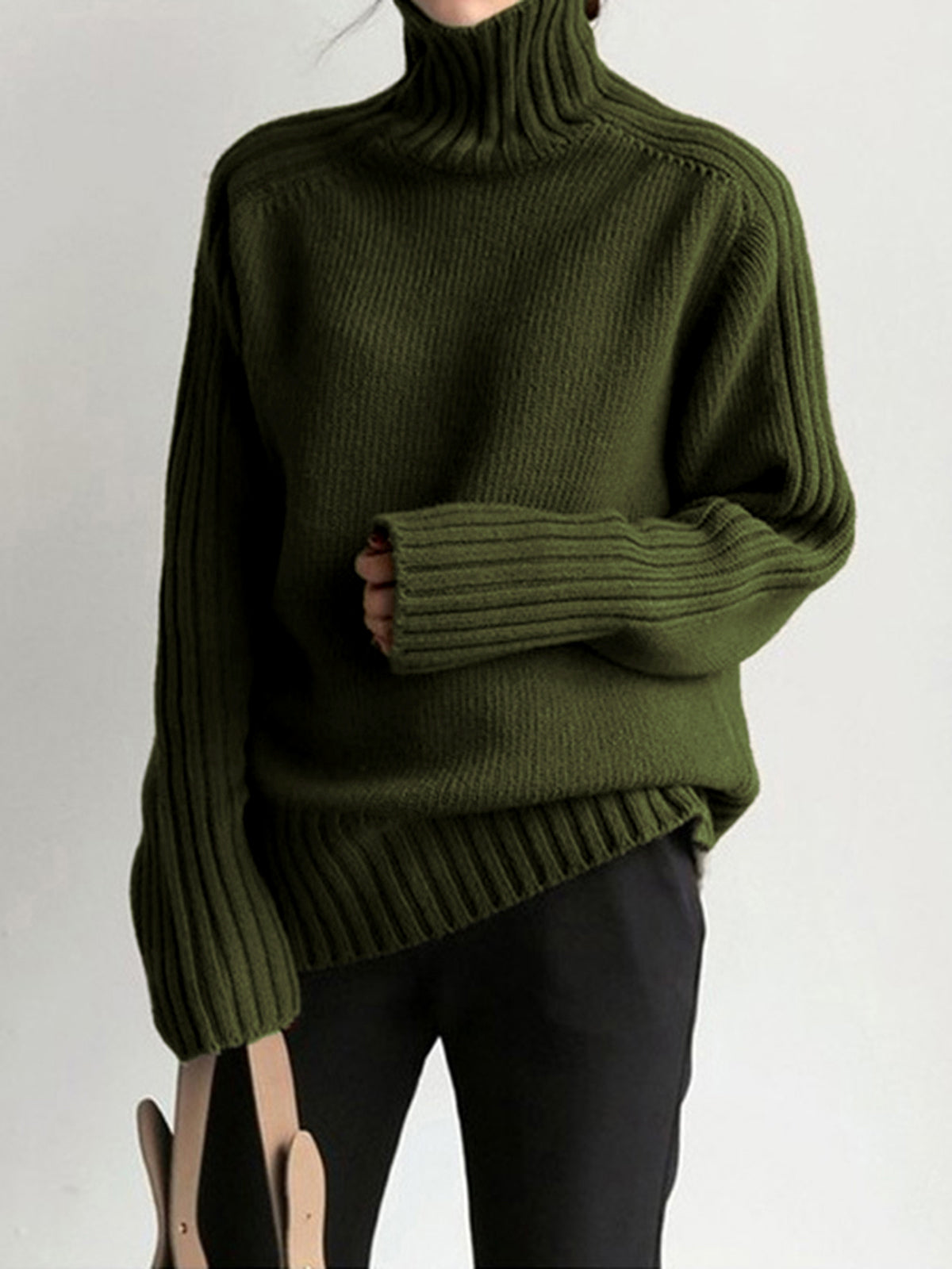 High Neck Knit Sweater