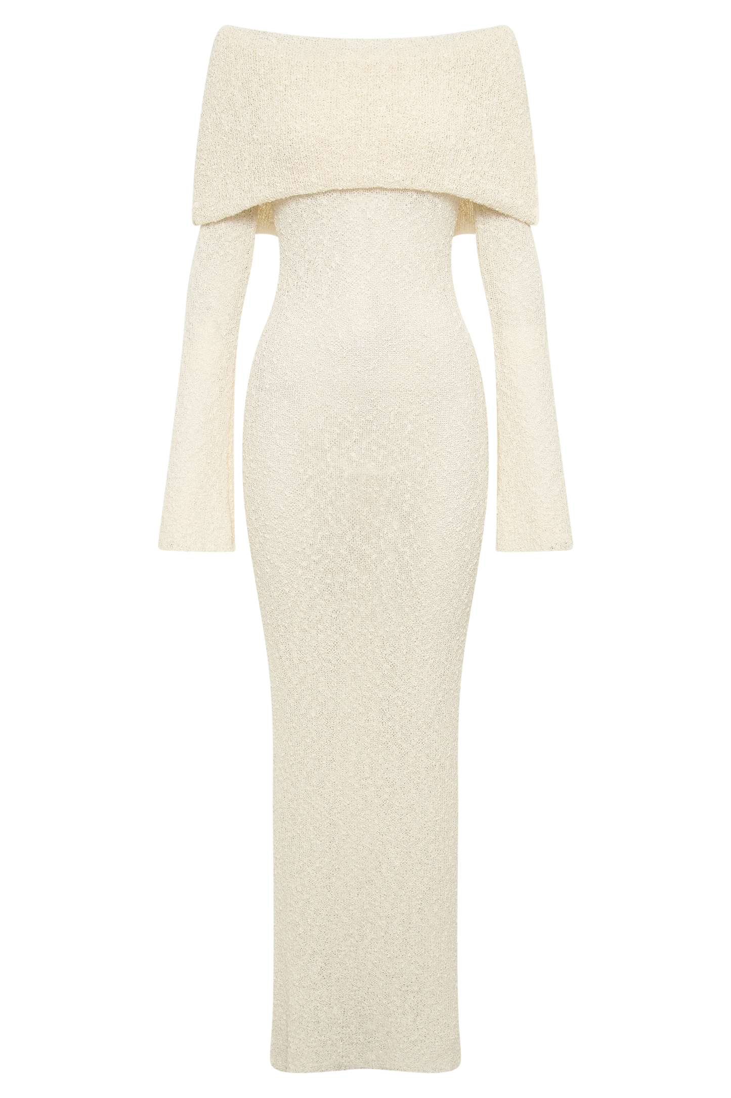 Isobella Off Shoulder Boucle Maxi Dress