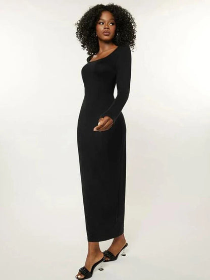 Basics Long Sleeve Bodycon Maxi Midi Dresses