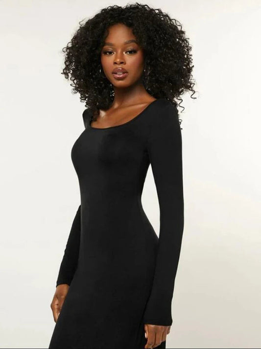 Basics Long Sleeve Bodycon Maxi Midi Dresses