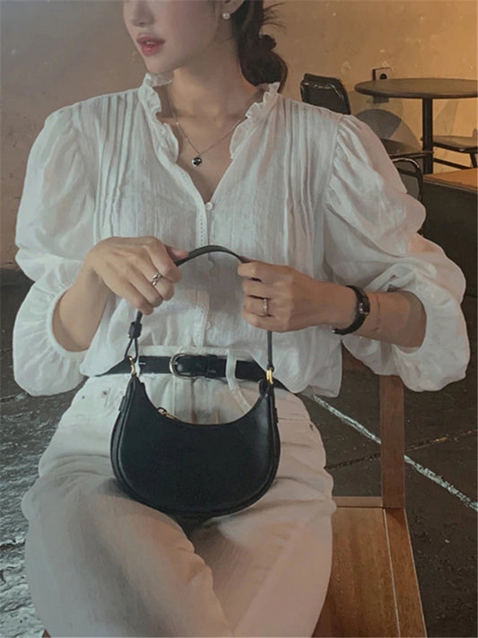 Sweet Puff Sleeve Oversized Blouse