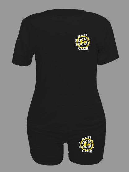 Anti Social Social Club Letter Print T-shirt Ar5013