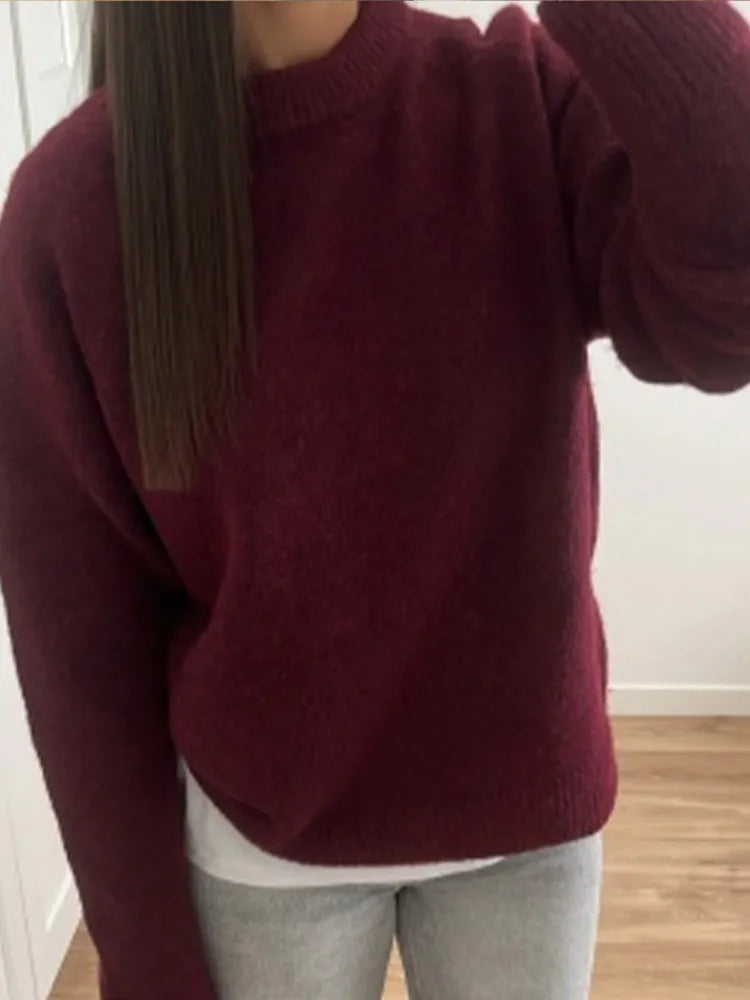 Knitted Long Sleeved Loose Christmas Sweater