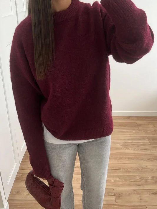 Knitted Long Sleeved Loose Christmas Sweater