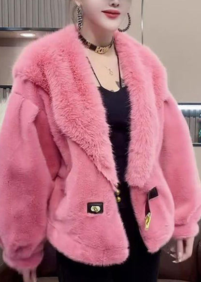 Orange Fur Collar Leather and Fur Coats Winter Ty017