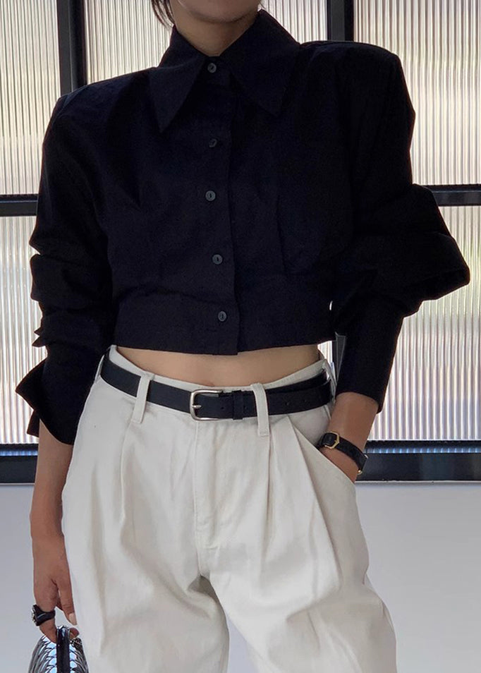 White Back Lace Up Cotton Shorts Blouses Spring Tz023