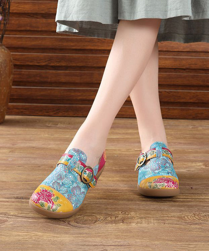 Yellow Buckle Strap Embossed Wedge High Wedge Heels Shoes Sl1009