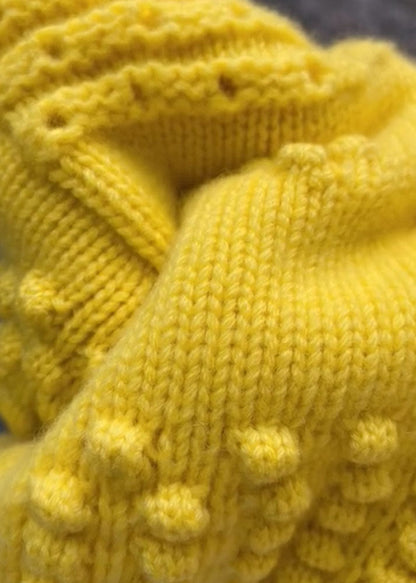 Yellow O Neck Button Knit Sweaters Coat Fall We014
