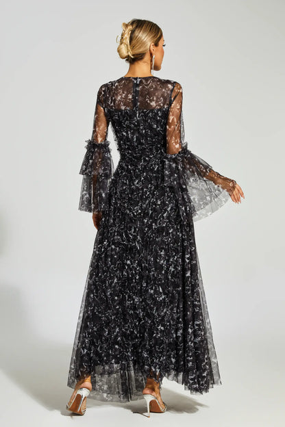 Becky Black Mesh Maxi Dress